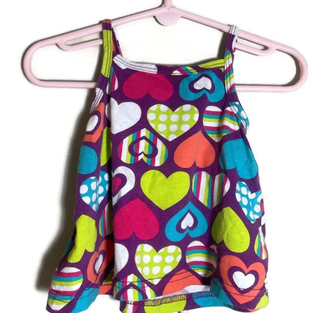 2/$10 Sale! Kids Korner Purple Tank Top and Shorts Set Size 9 Months - Picture 4 of 11